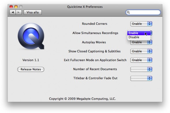 QuickTime prefpane QuickTime prefpane