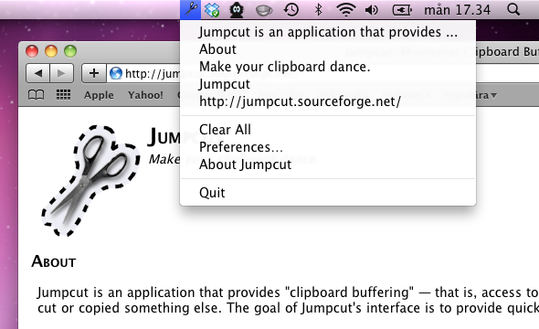 Jumpcut - Exempel med Webbsida